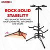 5CORE Triple 3 Guitar Stand Floor Adjustable 30-38.5 Inch Tripod Multi Guitars Holder Universal Folding Support Acoustic Electric Bass Banjo Stands GS